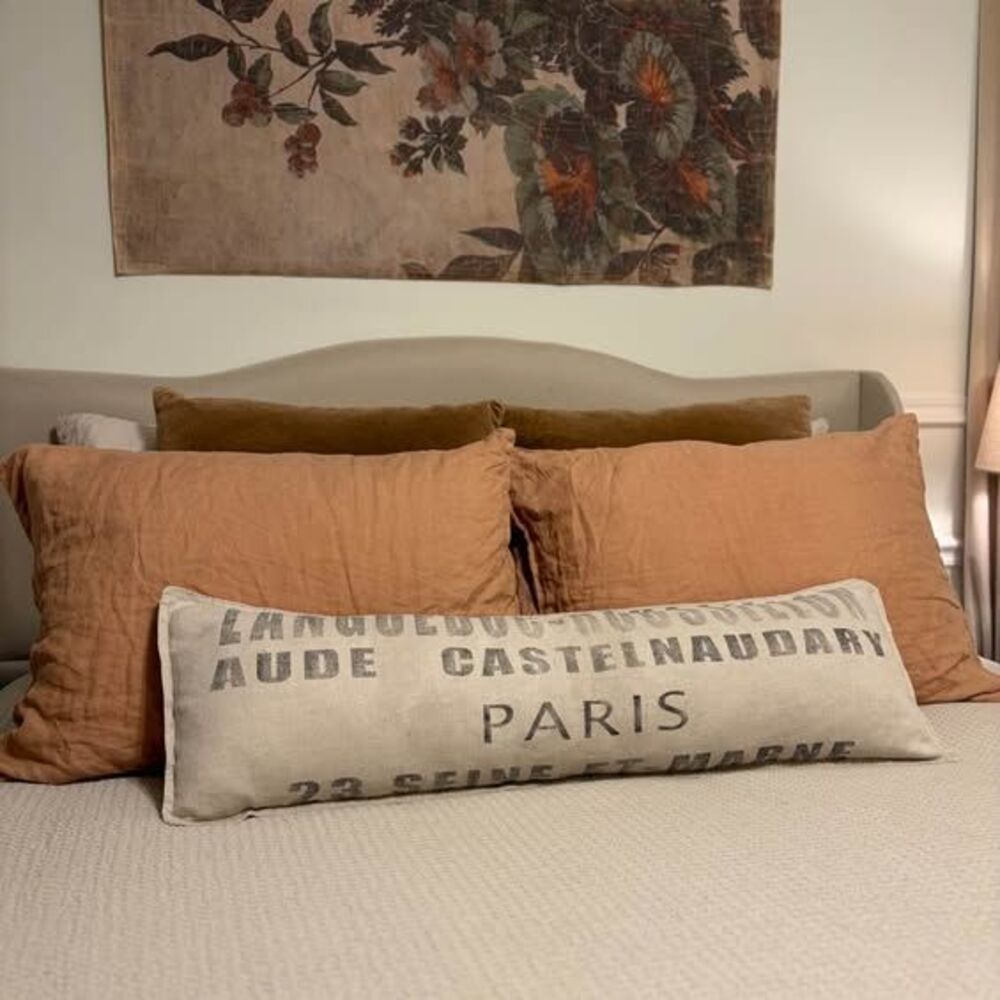 Restoration Hardware French Linen Grain Sack Lumbar Pillow